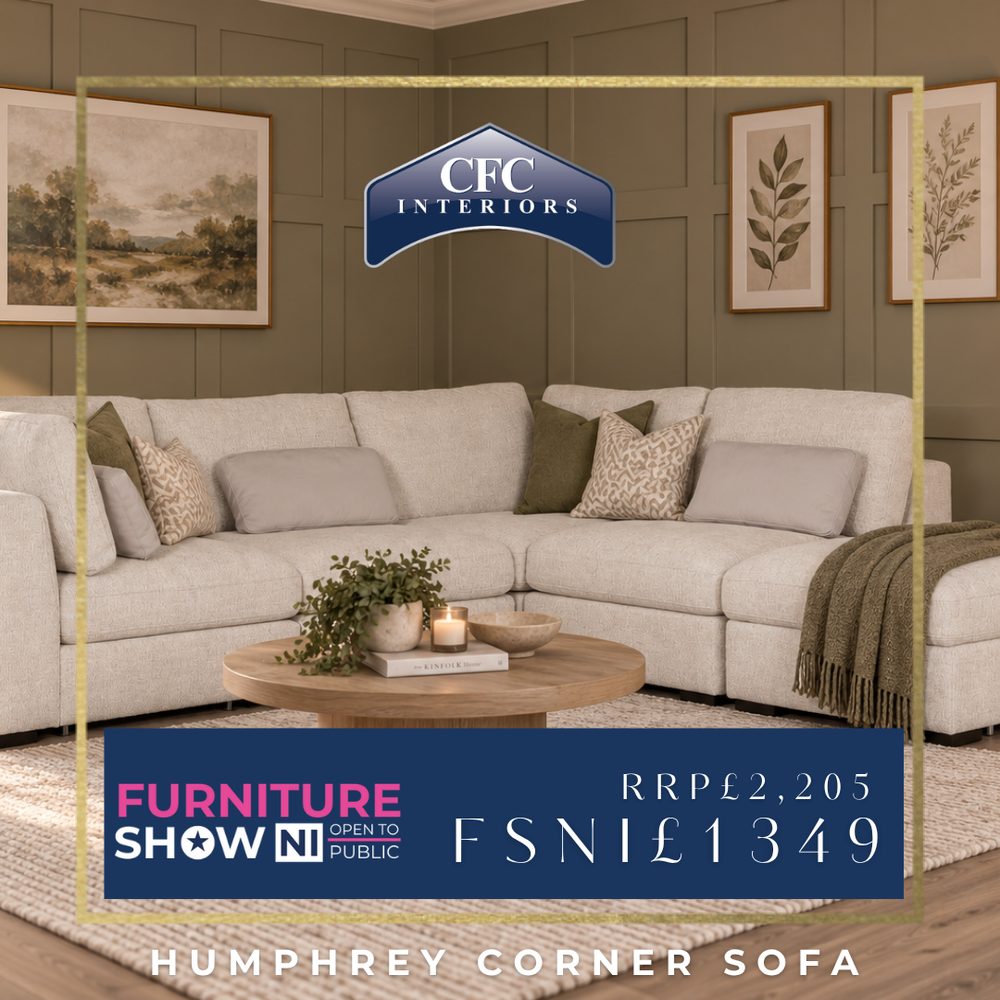 Humphrey Corner Sofa in Cream — Furniture Show NI, RRP £2,205 now £1,349