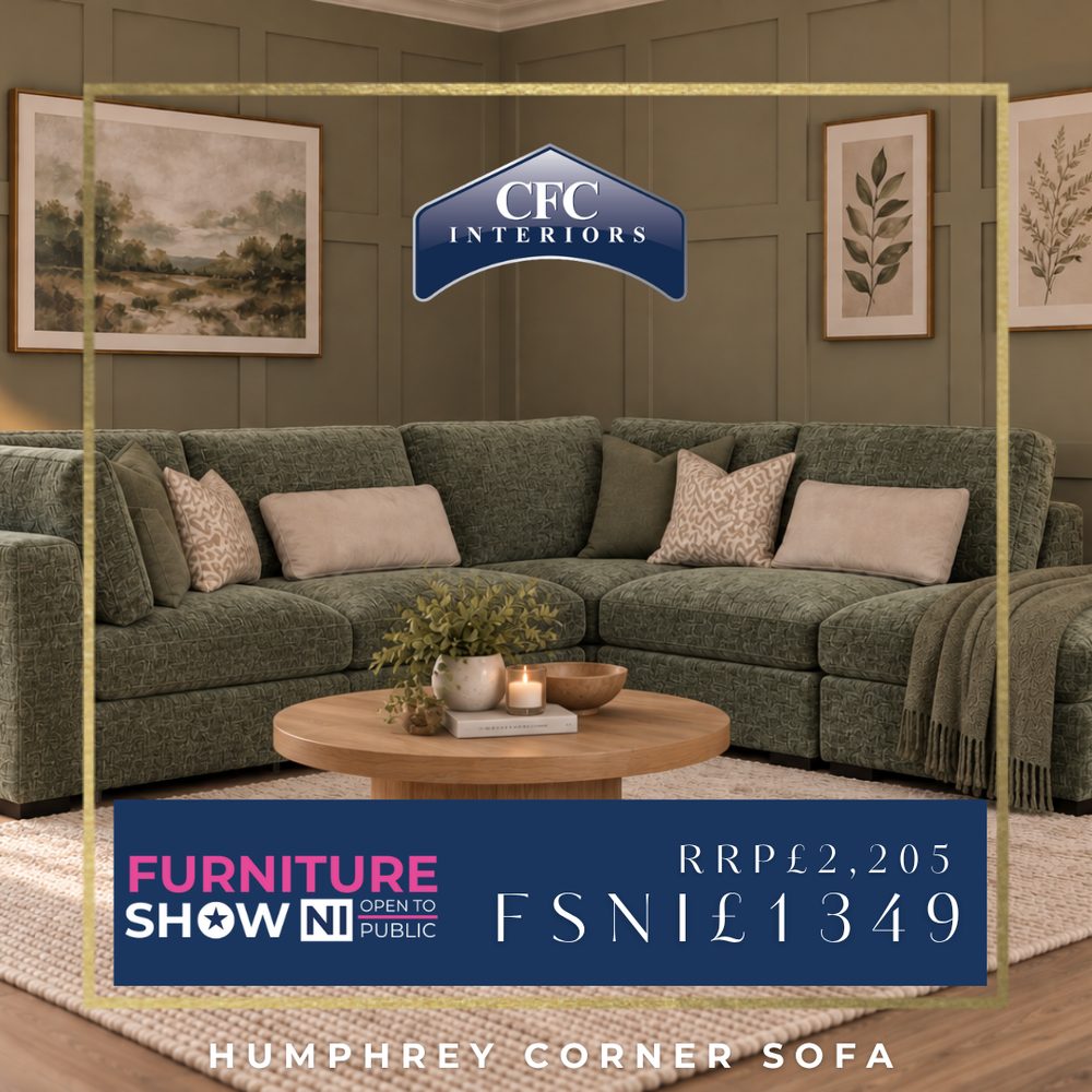 Humphrey Corner Sofa in Green — Furniture Show NI, RRP £2,205 now £1,349