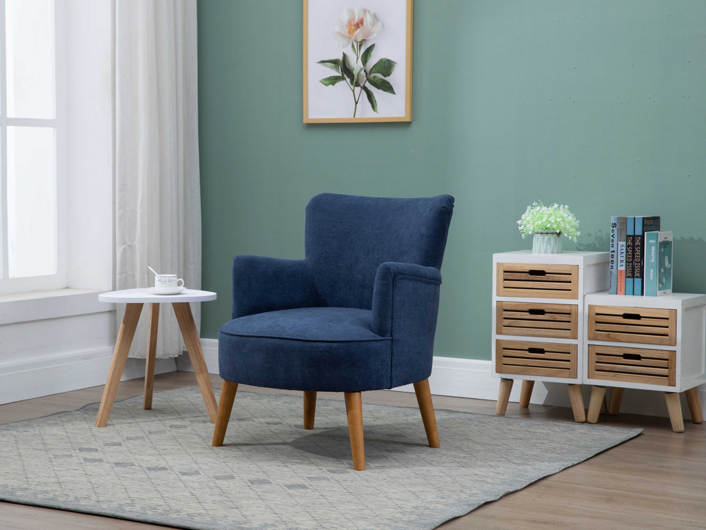 Orange and on sale blue accent chair