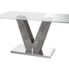 Dolce Dining Table - Grey & Clear Glass - 1600mm - Image 2