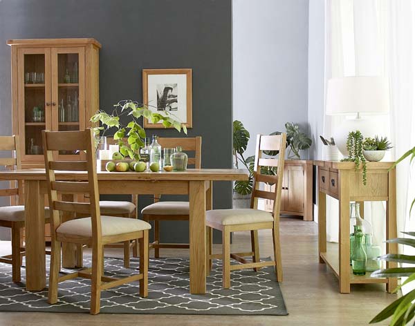 Classic oak shop dining table