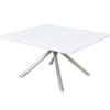 Genova Square Dining Table - Glass - White - 1450mm - Image 3