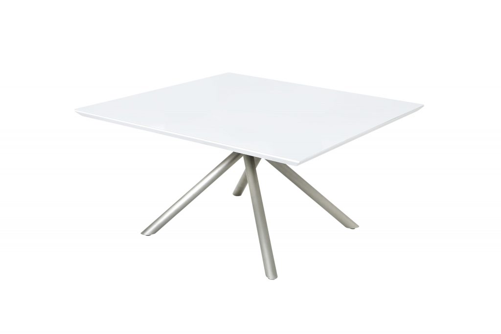 Genova Square Dining Table - Glass - White - 1450mm - Image 3