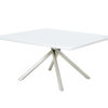 Genova Square Dining Table - Glass - White - 1450mm - Image 2