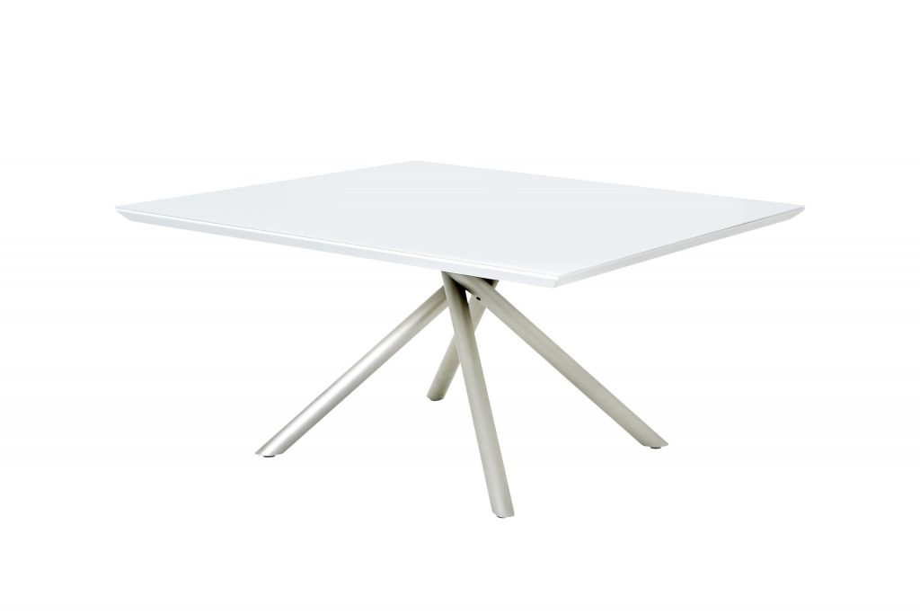 Genova Square Dining Table - Glass - White - 1450mm - Image 2