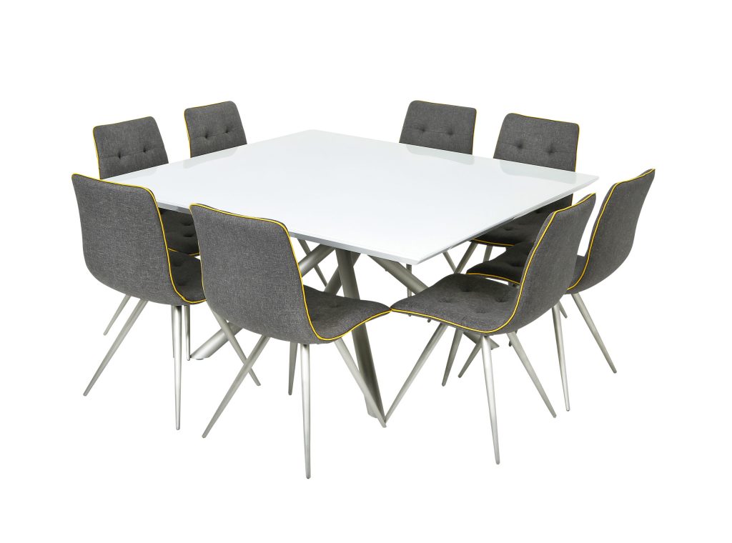 Genova Square Dining Table - Glass - White - 1450mm - Image 4