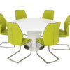 Lombardy Round Dining Table - High Gloss - White - 1500mm