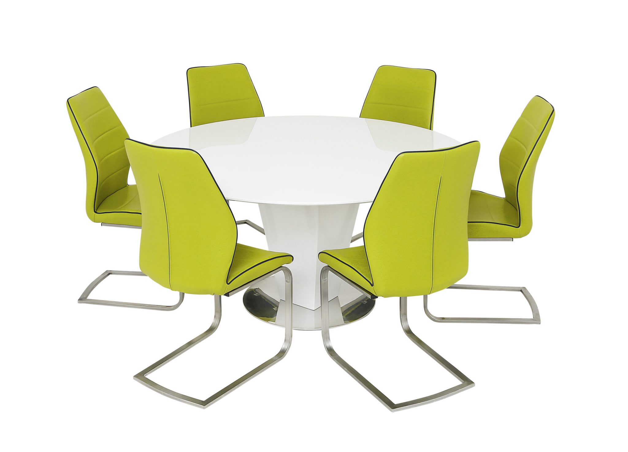 Lombardy Round Dining Table High Gloss White 1500mm