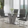 Dolce Dining Table - Grey & Clear Glass - 1600mm