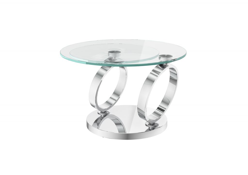 Olympia Swivel Extending Coffee Table - Clear - Image 2