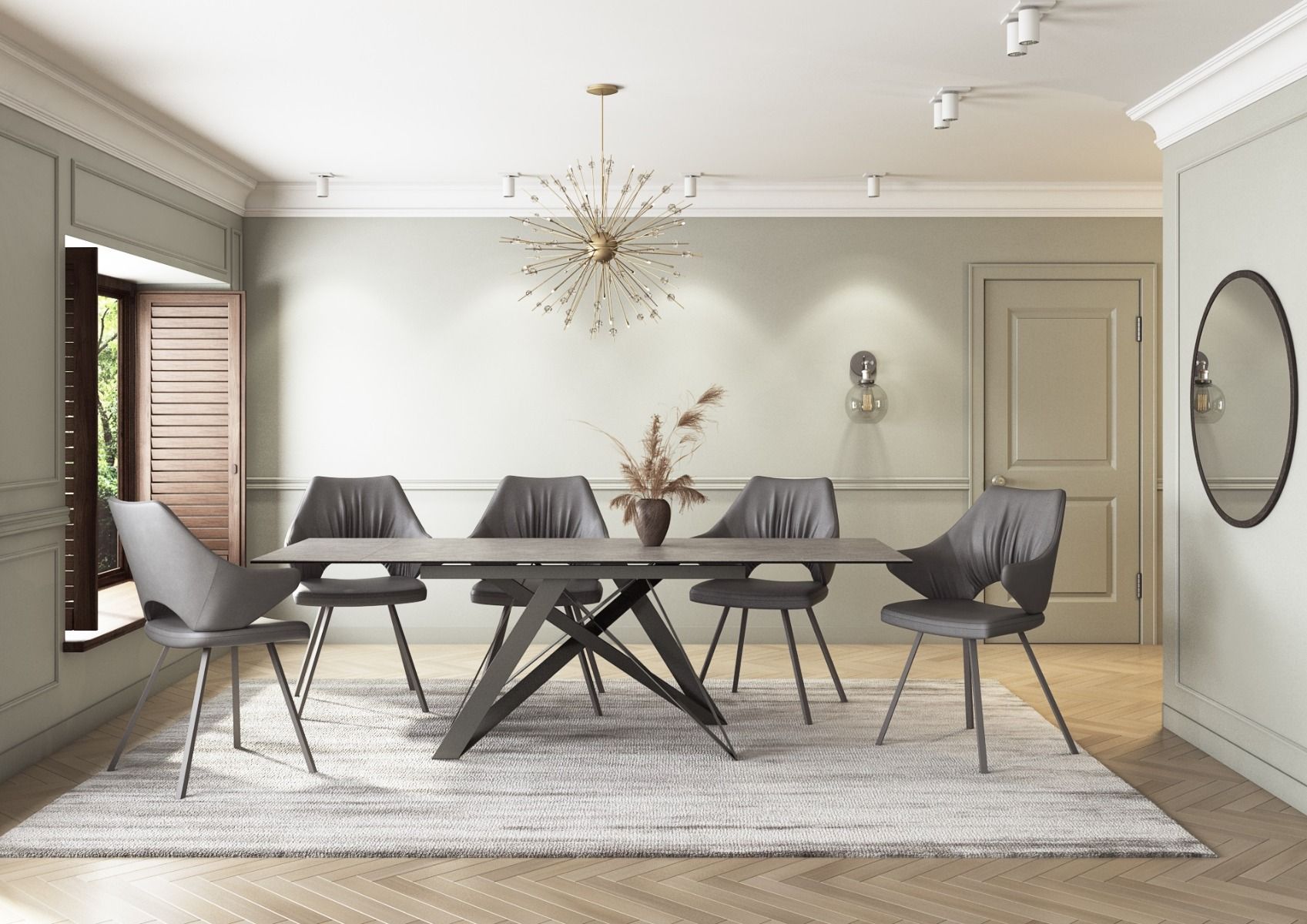 Visage Extending Dining Table Ceramic Grey 1600 2400mm