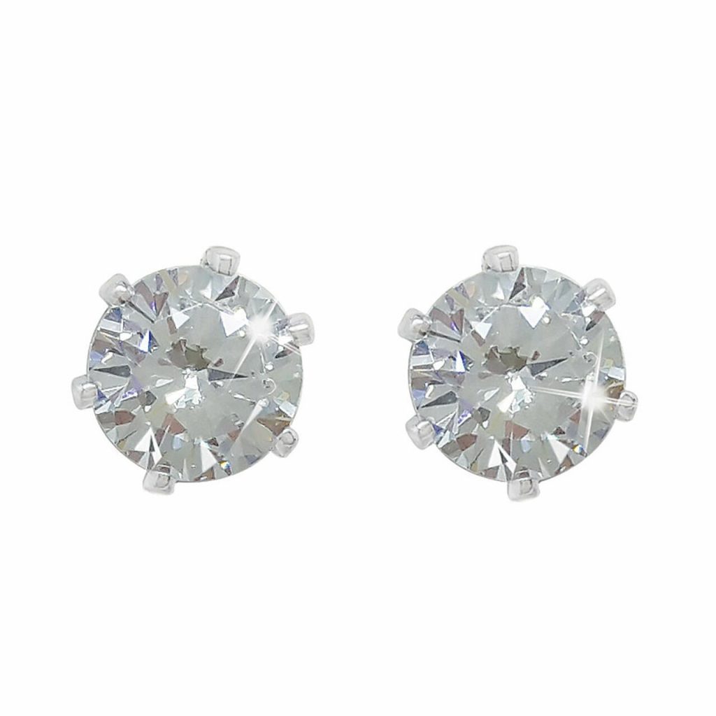 Tipperary Crystal Classic Silver Solitaire 6mm Earrings