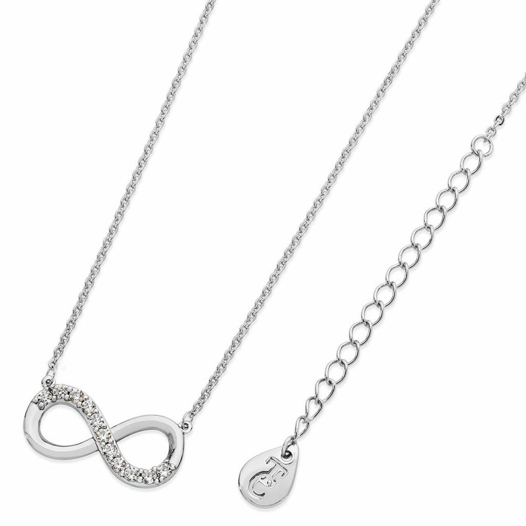 Tipperary Crystal Infinity Silver Part Stone Infinity Pendant