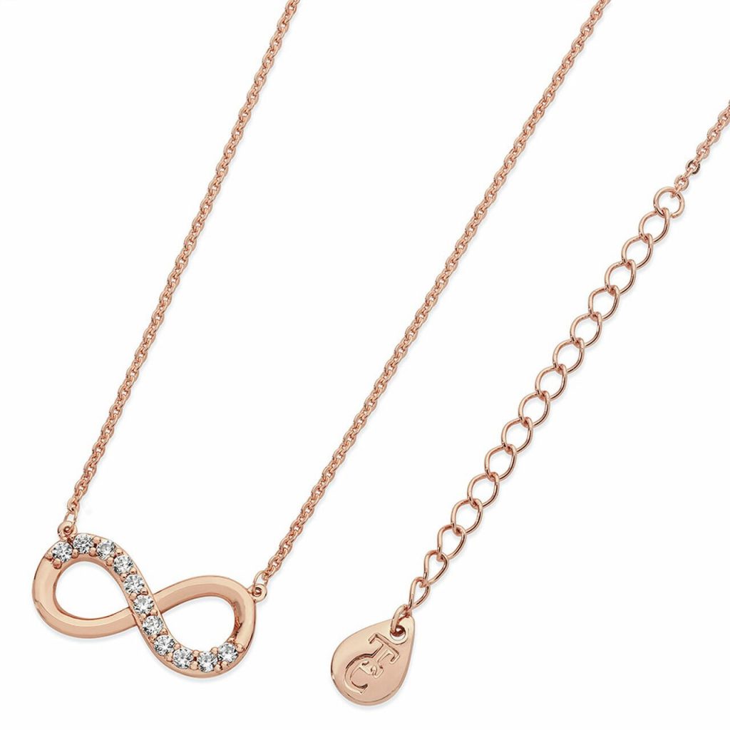 Tipperary Crystal Infinity Rose Gold Part Stone Pendant