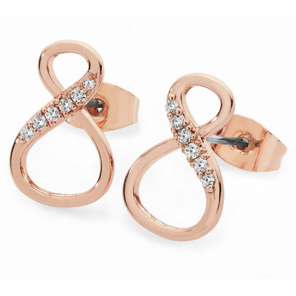 Tipperary Crystal Infinity Rose Gold Earrings
