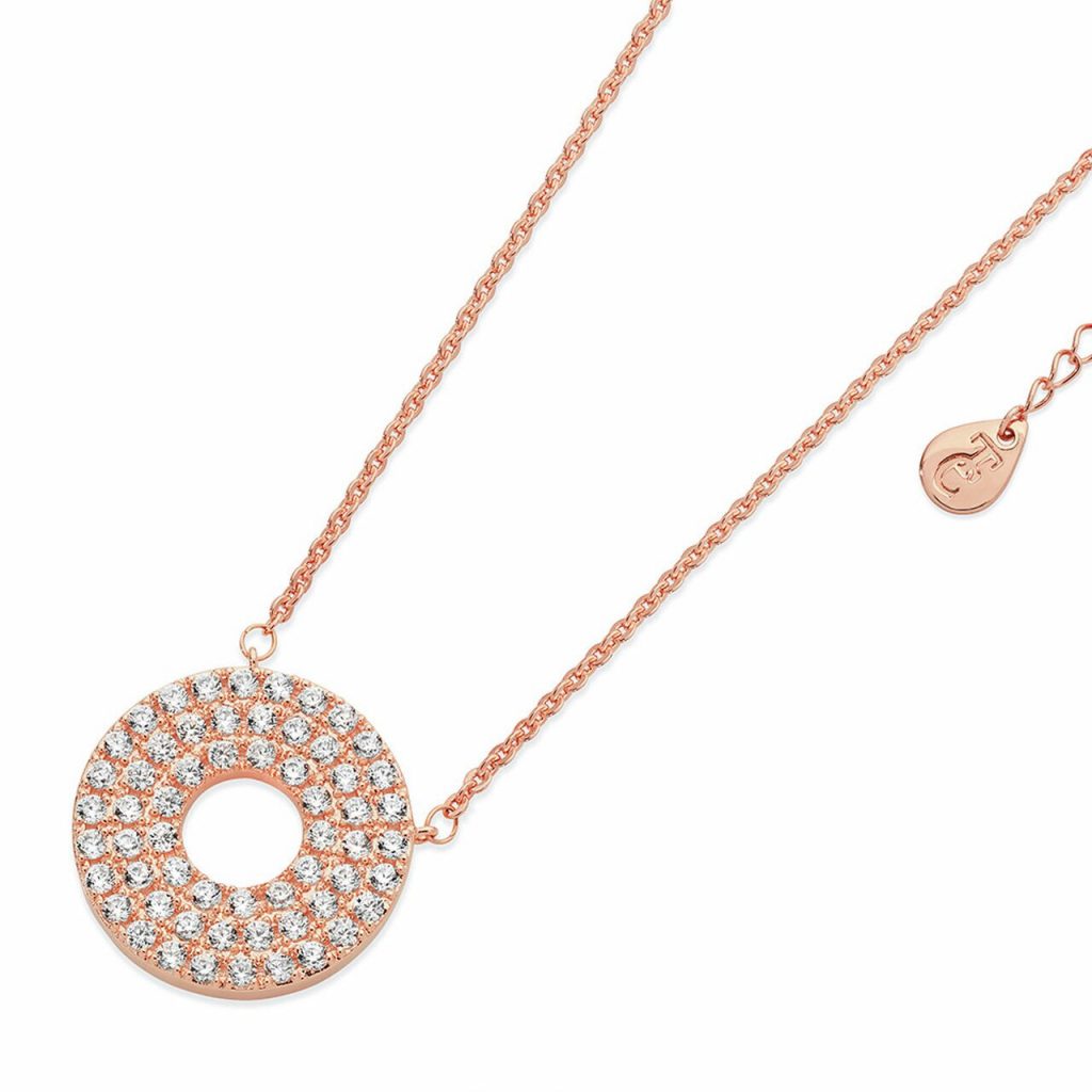 Tipperary Crystal Moon Rose Gold Pave Triple Pendant