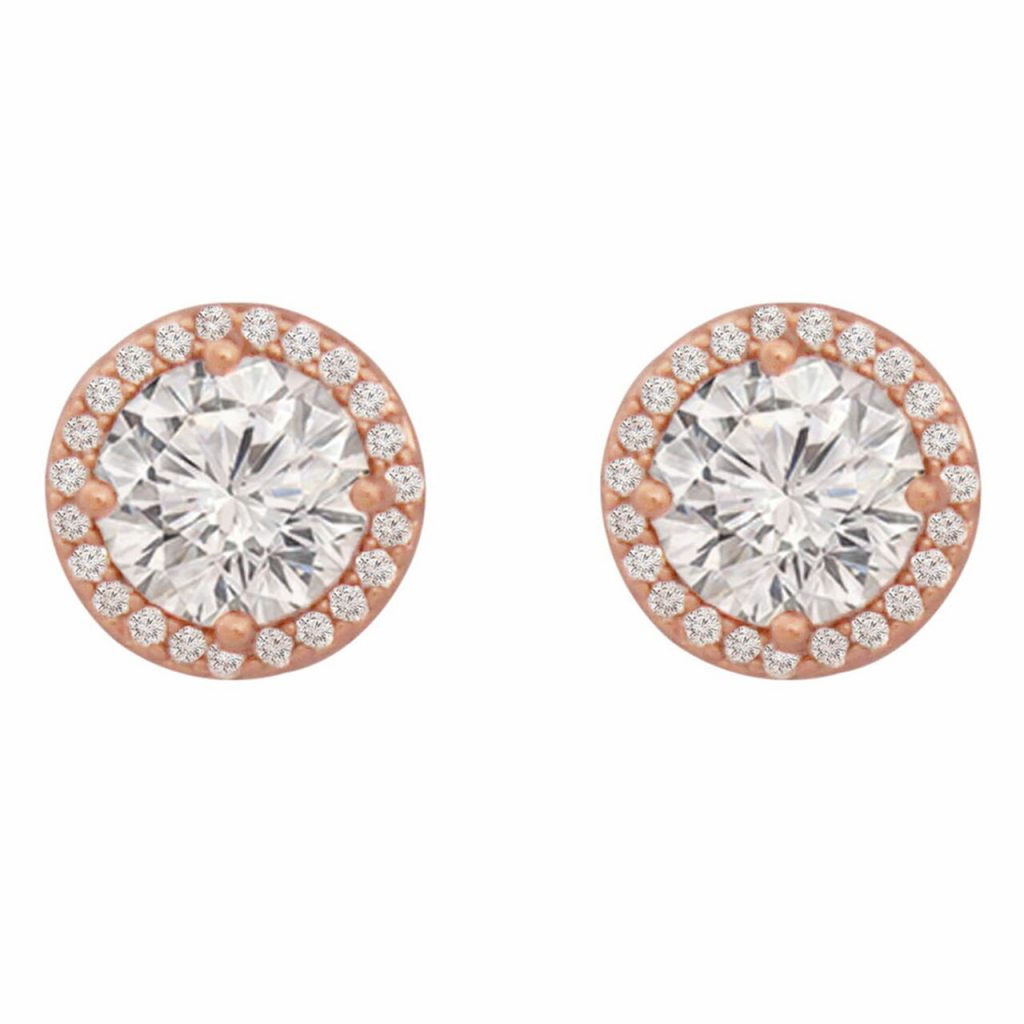 Tipperary Crystal Classic Rose Simple CZ Earrings
