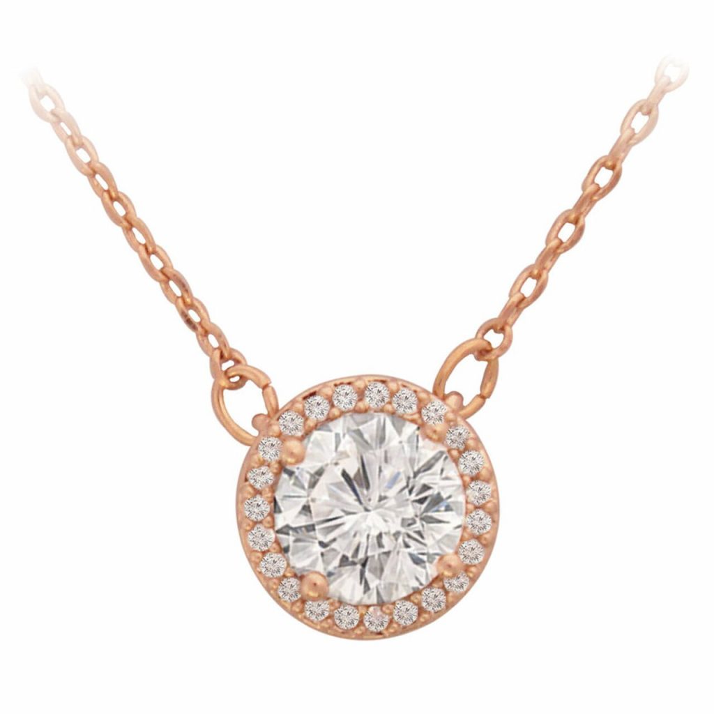 Tipperary Crystal Classic Rose Simple CZ Pendant