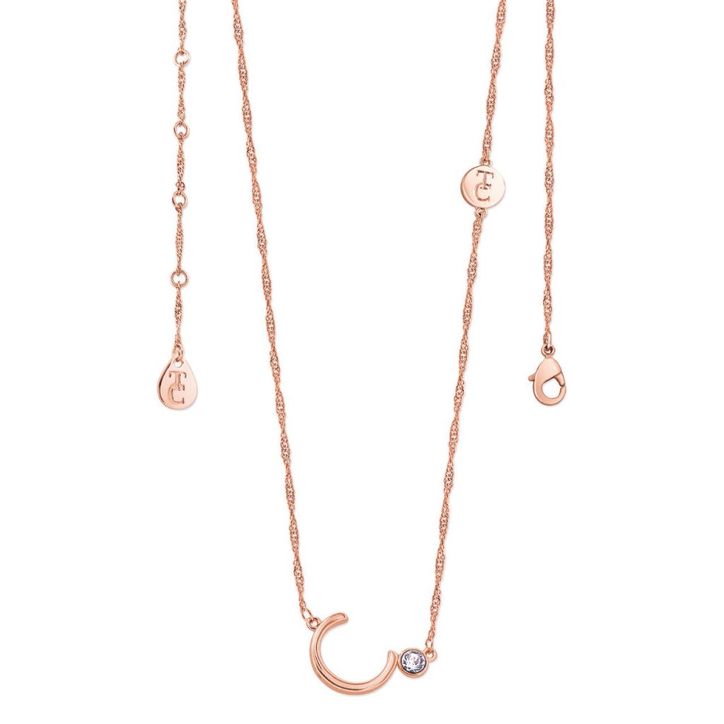 Tipperary Crystal Letter C Rose Gold Pendant