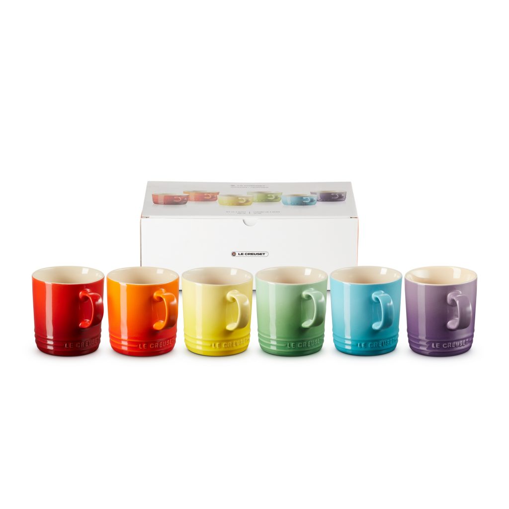 Le Creuset Stoneware Set of 6 350ml Rainbow Mugs - Image 3