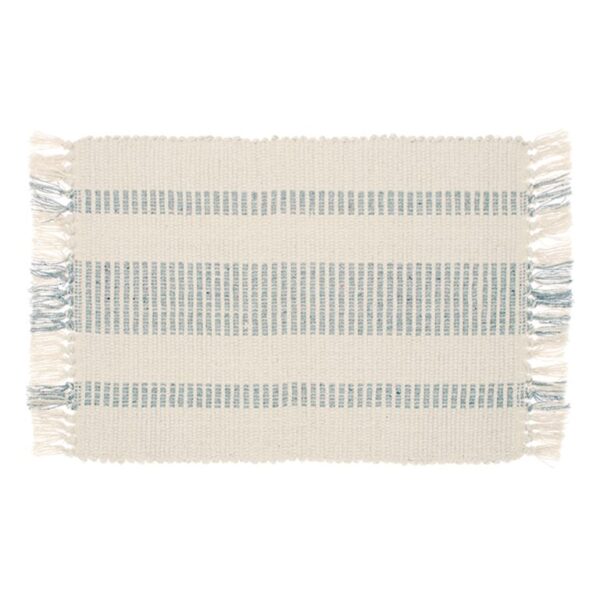 Recycled Cotton Stripe Placemat Grey