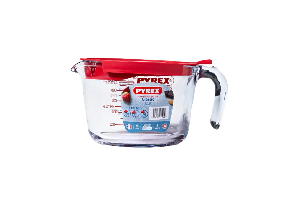 Pyrex Glass Measuring Jug with Lid 1L