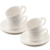 Belleek Erne Set of 4 Teacups & Saucers