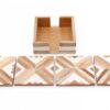S4 Wooden Decorative Coasters with Storage - Image 2