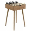 Wooden Table with Chess Pieces
