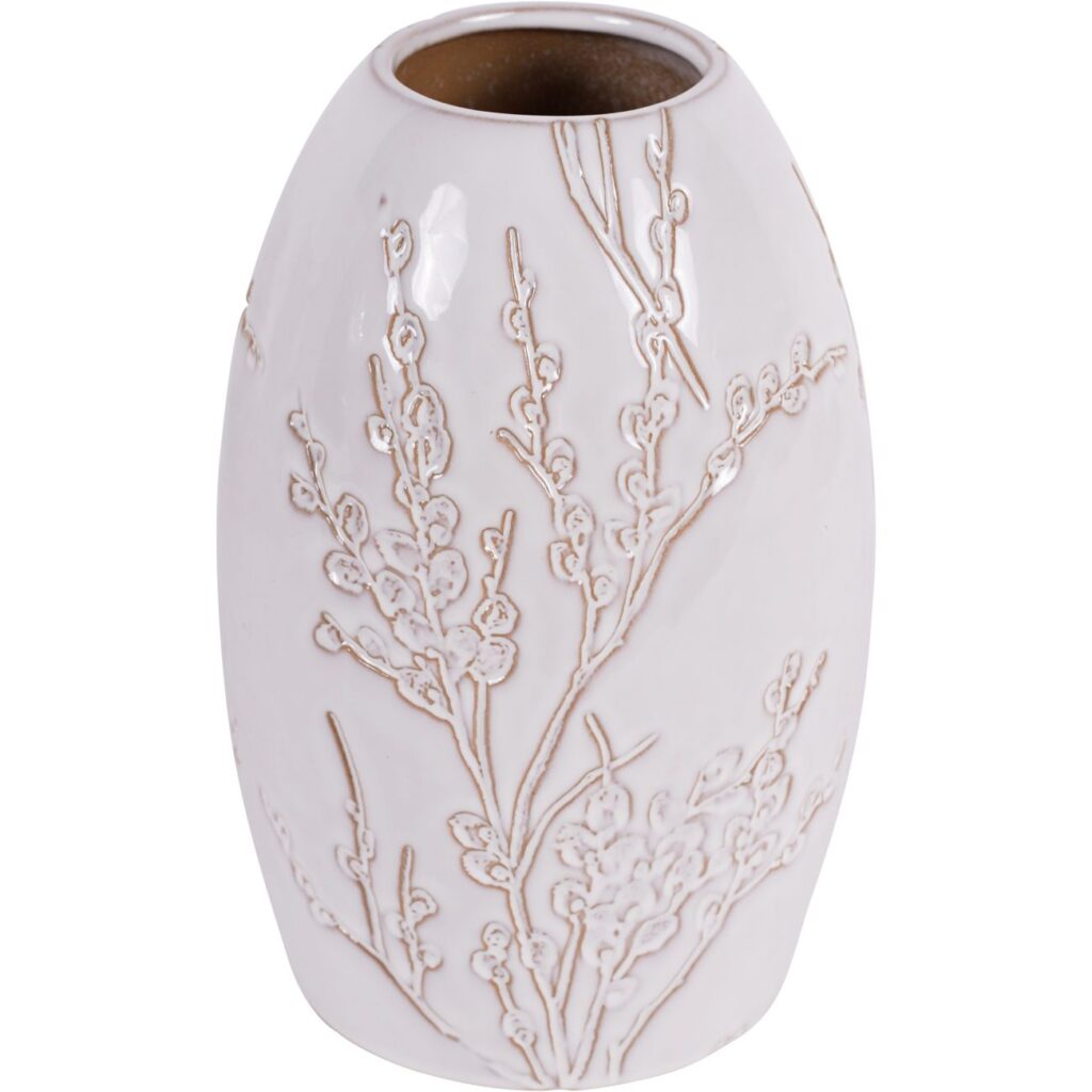 Laura Ashley White Pussywillow Large Stoneware Vase - Image 2
