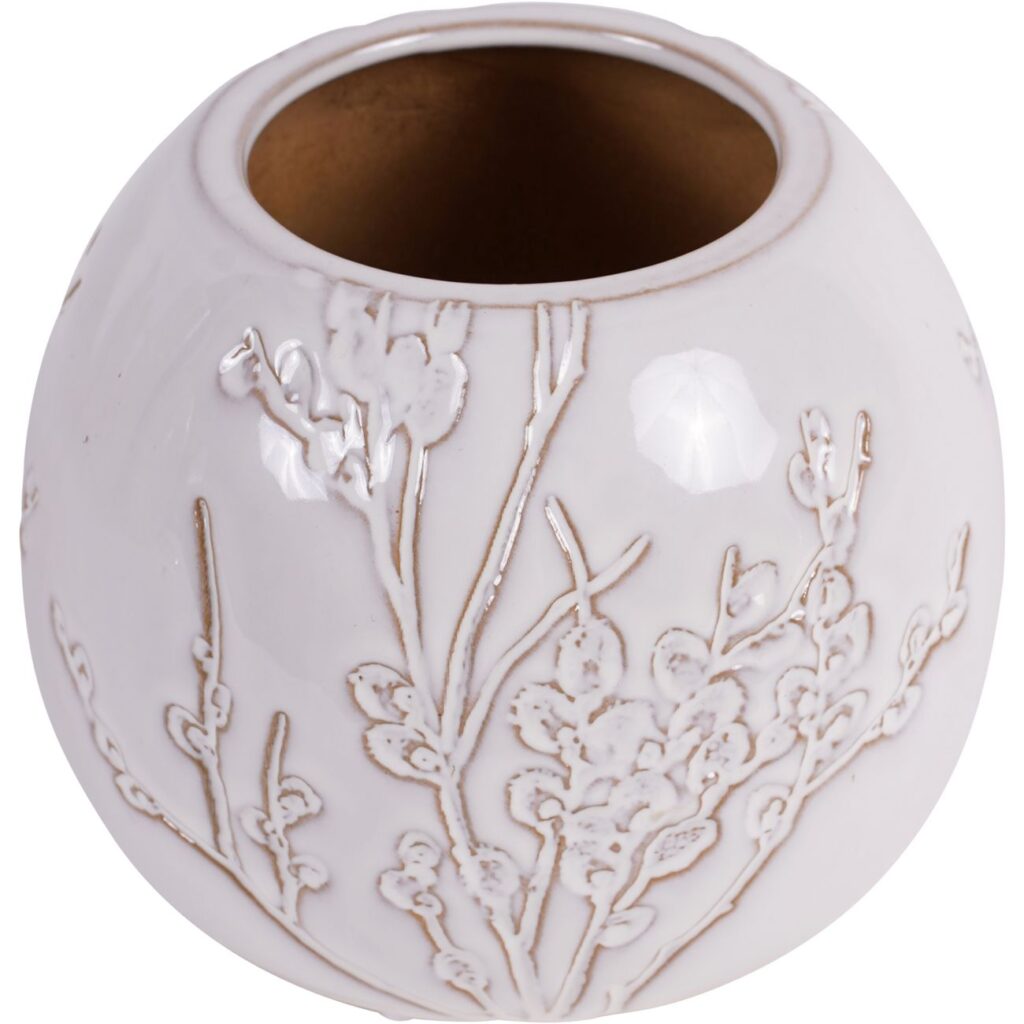 Laura Ashley White Pussywillow Small Stoneware Vase - Image 2